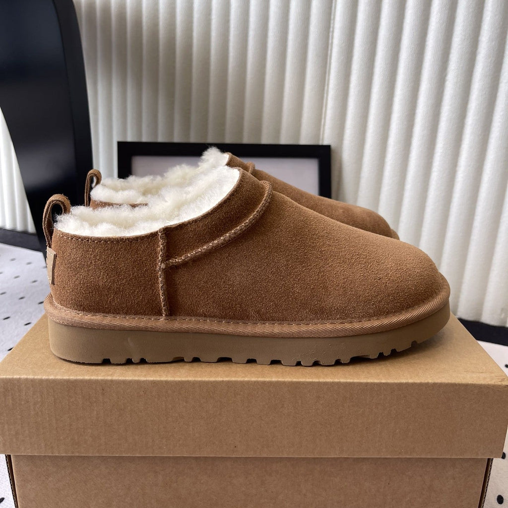UGG Women Classic Micro Boots Tan Suede And Wool 514141