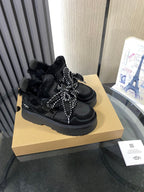 UGG Astromel Platform Sneakers Black Suede Frabic 512861