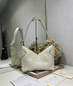 CD Medium Dior Voyage Bag 28cm White Macrocannage Calfskin 288631