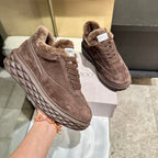 Jimmy Choo Diamond Maxi Sneakers Brown Suede Shearling Lining 538896