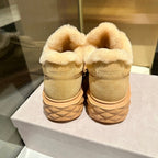 Jimmy Choo Diamond Maxi Sneakers Light Brown Suede Shearling Lining 538895