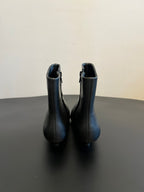 The Row 2025 Heel Leather Ankle Boot Black Calfskin 561612