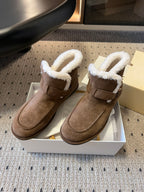 The Row 2025 Ankle Boot Brown White Suede Wool 561621
