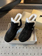The Row 2025 Ankle Boot Black White Suede Wool 561620