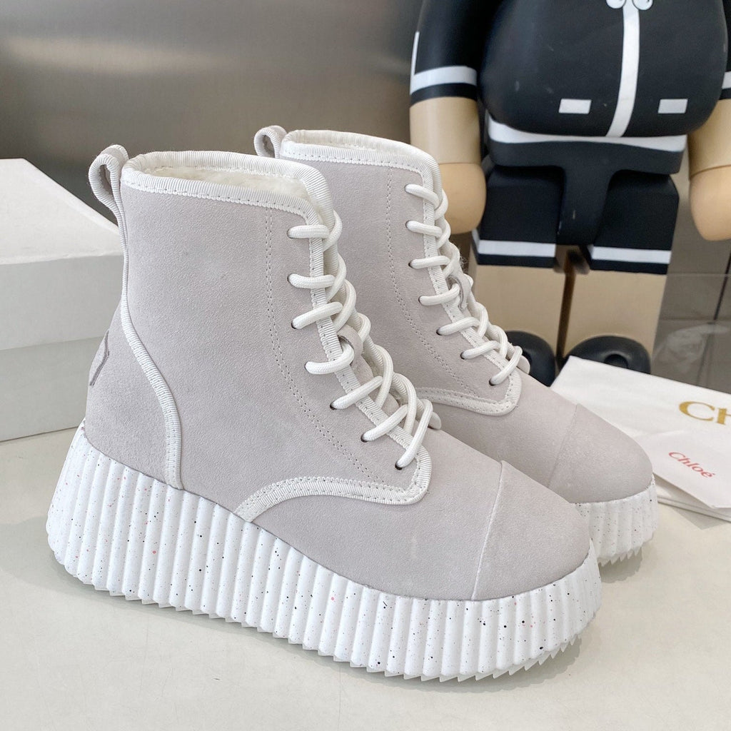 Chloe snow boots light grey suede 531623