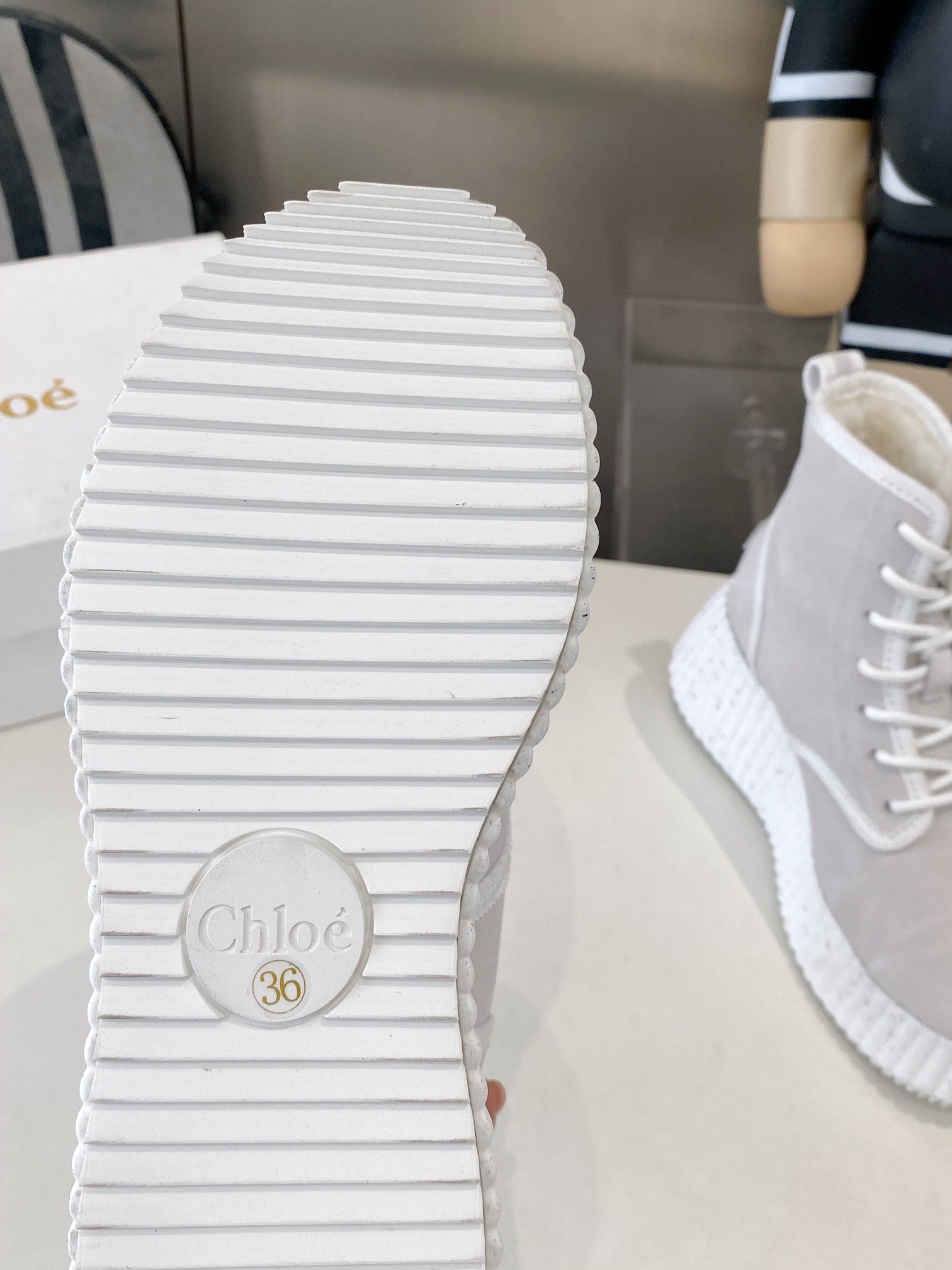 Chloe snow boots light grey suede 531623
