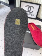 CC New Down-Filled Couple Slippers Red Technical Fabric