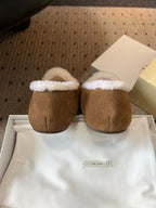 The Row 2025 Loafer Brown White Suede Wool 561629