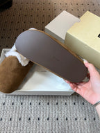 The Row 2025 Loafer Brown White Suede Wool 561629