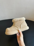 UGG Mini Potato Boots Light Khaki Gray Suede Shearing