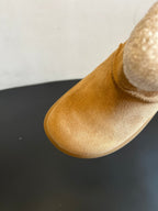 UGG Mini Potato Boots Light Brown Suede Shearing