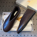 The Row 2025 Stella slip-on Shoe Dark Brown Sheepskin Wool 561641