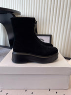 The Row 2025 Zipped Ankle boot Black Suede 554604