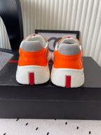 Pra 2025 Sneaker Orange mix Gray Patent Leather Mesh 554581