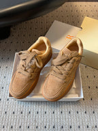 The Row 2025 Smiley Face Sneaker Tan Suede 561651