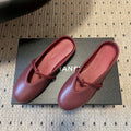 BV 26s Flats Mules Burgundy Calfskin
