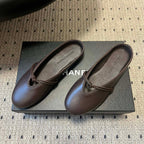 BV 26s Flats Mules Chocolate Calfskin