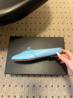 BV 26s Flats Mules Light Blue Calfskin