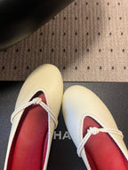 BV 26s Flats Mules Cream White Calfskin