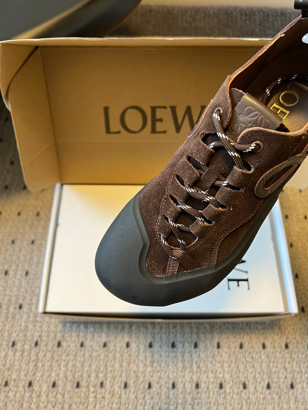 LOEW 26s Flow Sneaker Coffee Suede Sheepskin 678375