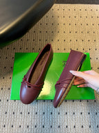 BV 26s Espadrille Ballet Flats Dark Red Lambskin