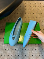 BV 26s Espadrille Ballet Flats Blue Lambskin