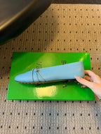 BV 26s Espadrille Ballet Flats Blue Lambskin