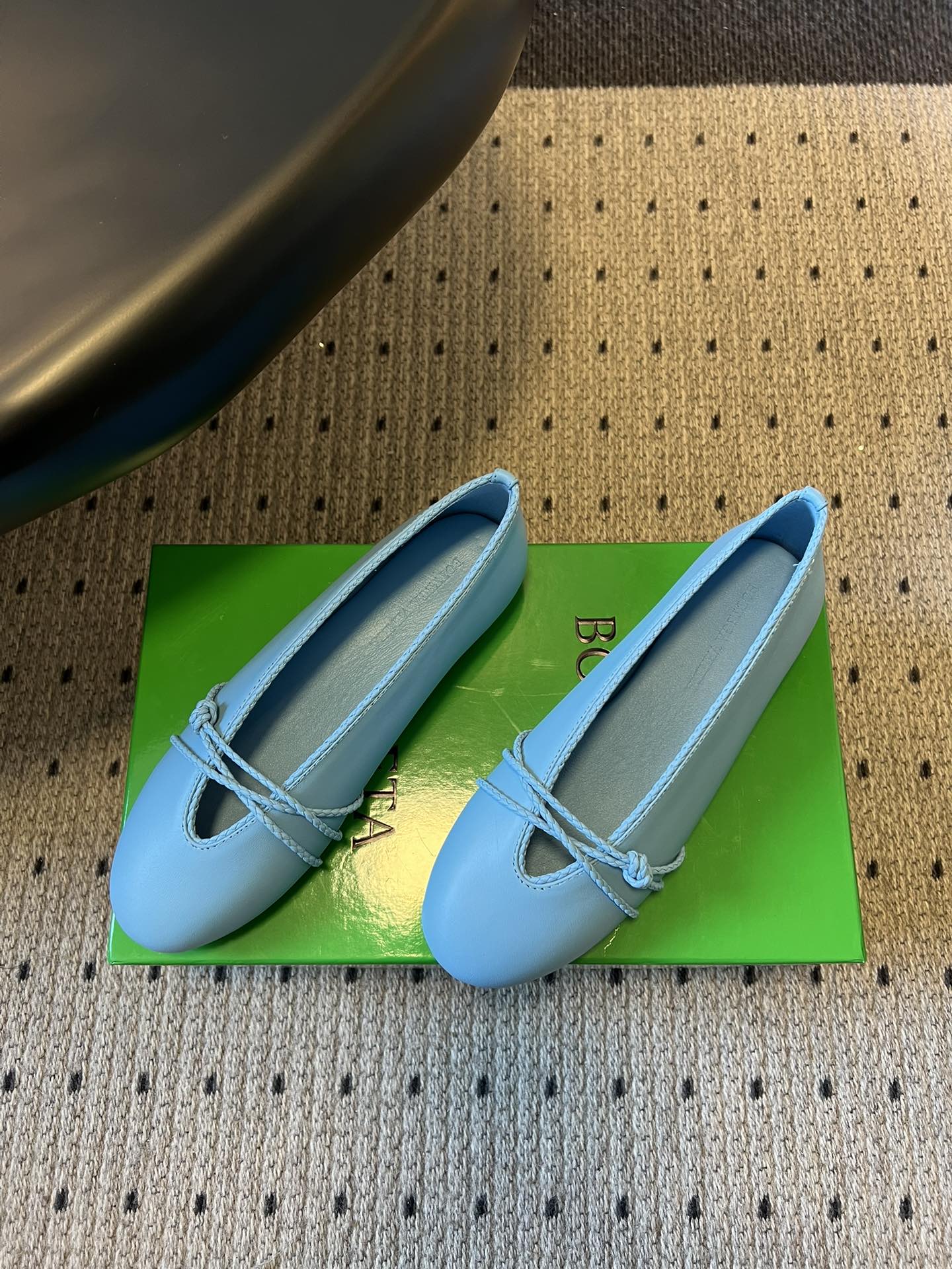 BV 26s Espadrille Ballet Flats Blue Lambskin