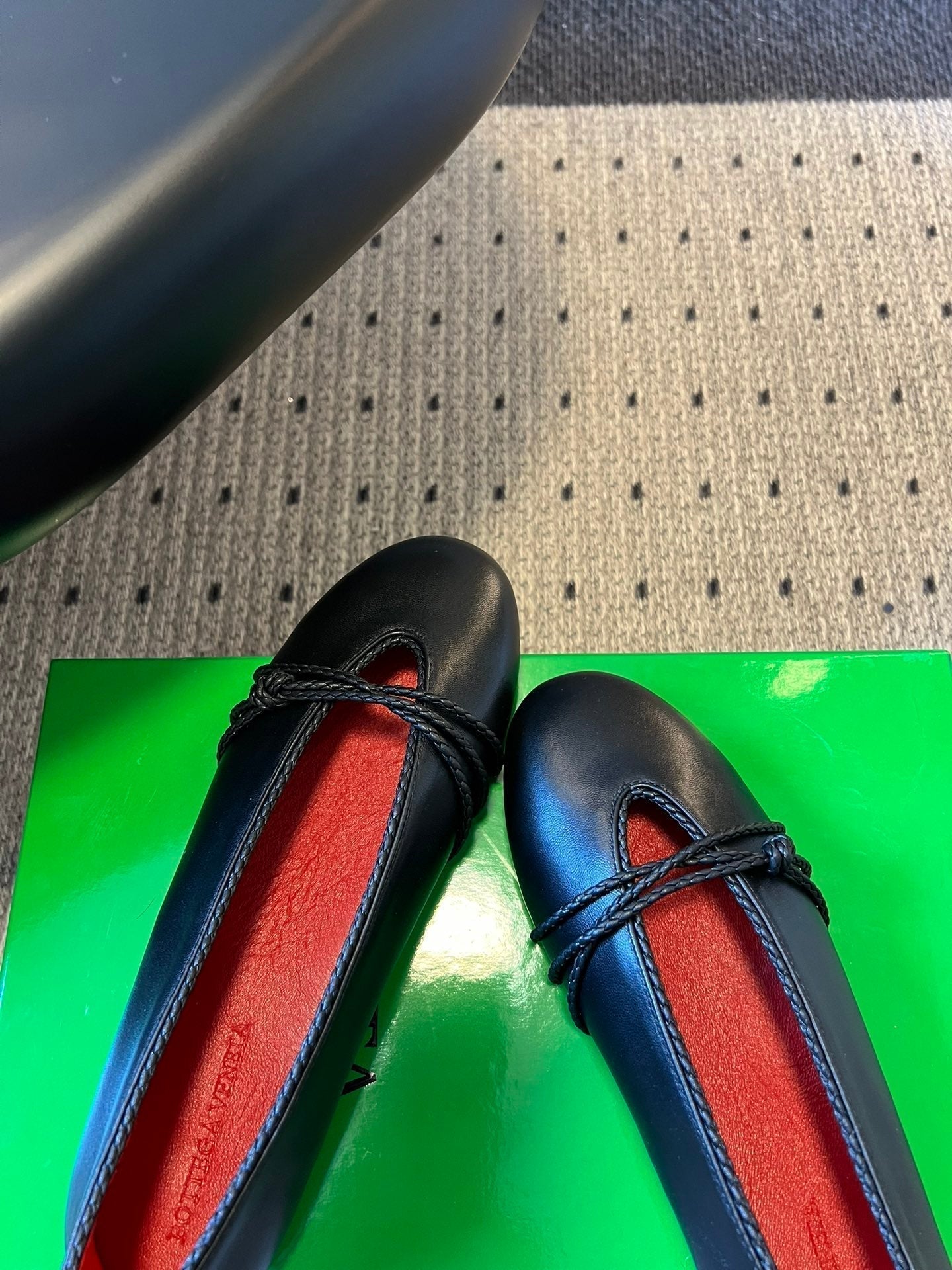 BV 26s Espadrille Ballet Flats Black Lambskin