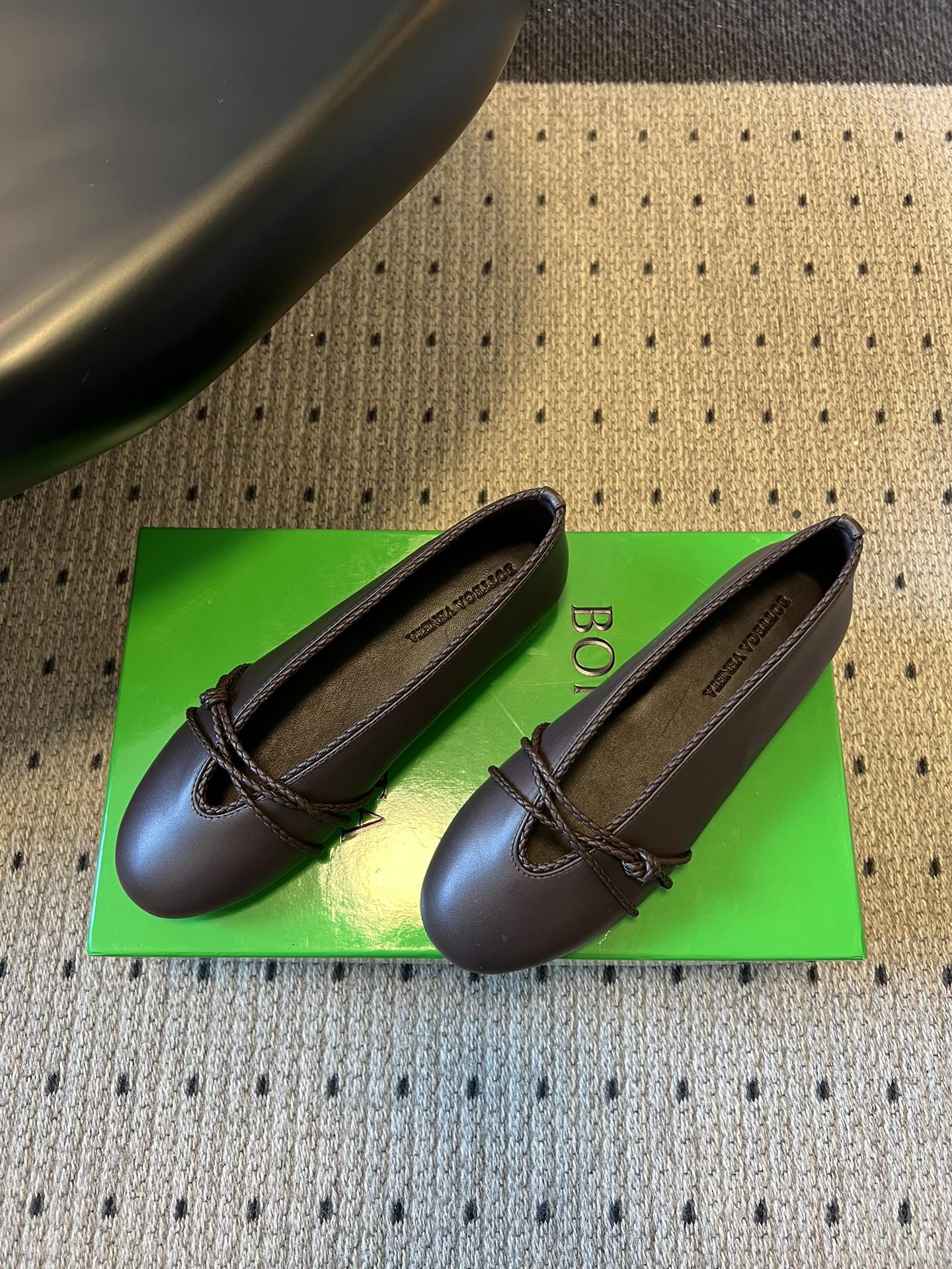 BV 26s Espadrille Ballet Flats Chocolate Lambskin