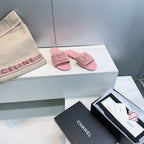 CC Flat Sandals Pink Knitted Sheepskin 628642