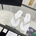 CC 26s Thong With Chain White Shiny Sheepskin 684865