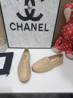Chanel 26s Espadrille Loafers In Beige Calfskin With Rope Sole