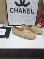 Chanel 26s Espadrille Loafers In Beige Calfskin With Rope Sole
