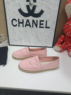 Chanel 26s Espadrille Loafers In Light Pink Calfskin With Rope Sole