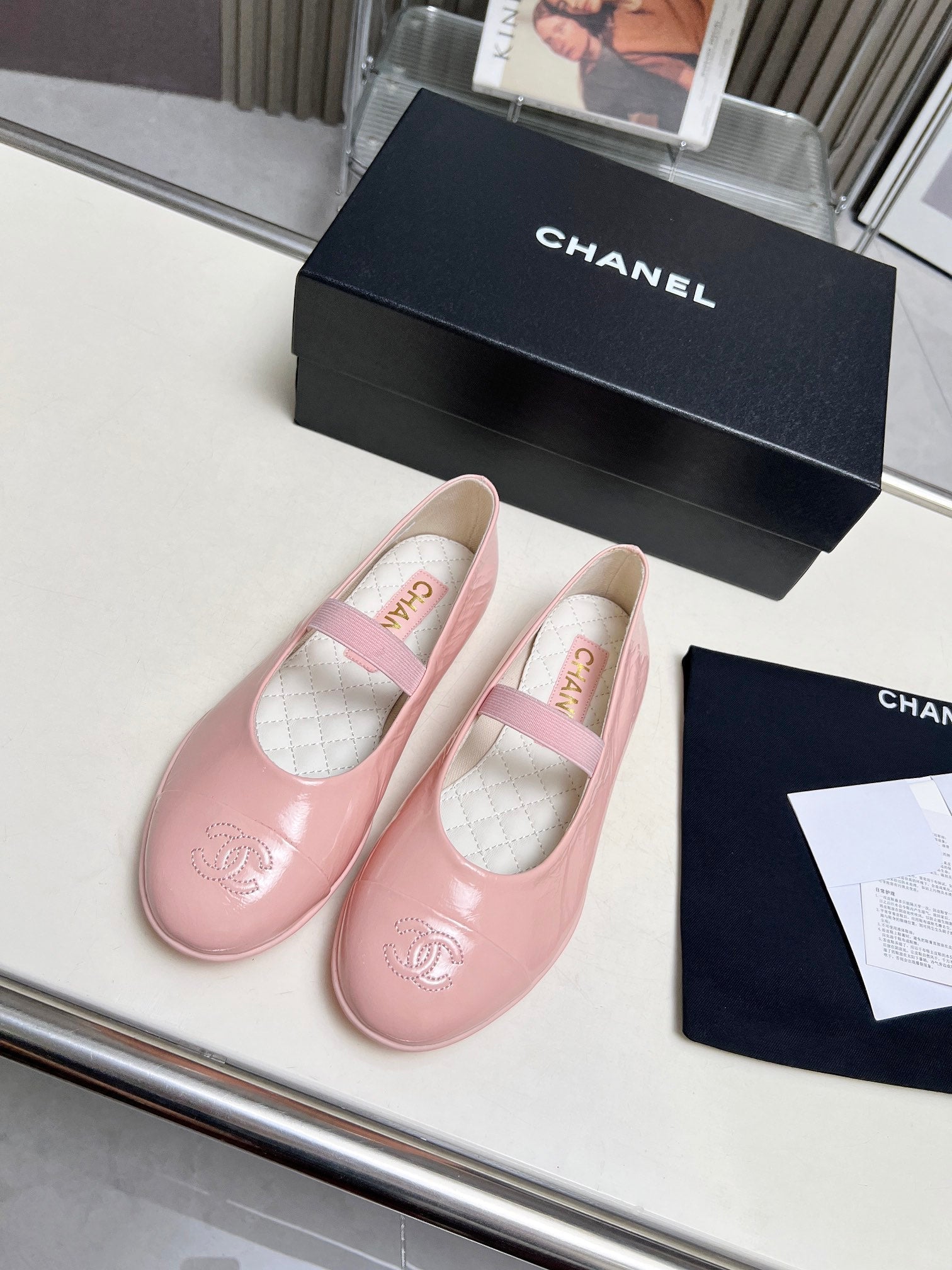 CC 26s Ballet Flat Light Pink Glossy Sheepskin 684822