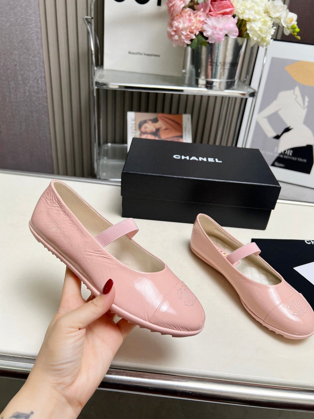 CC 26s Ballet Flat Light Pink Glossy Sheepskin 684822