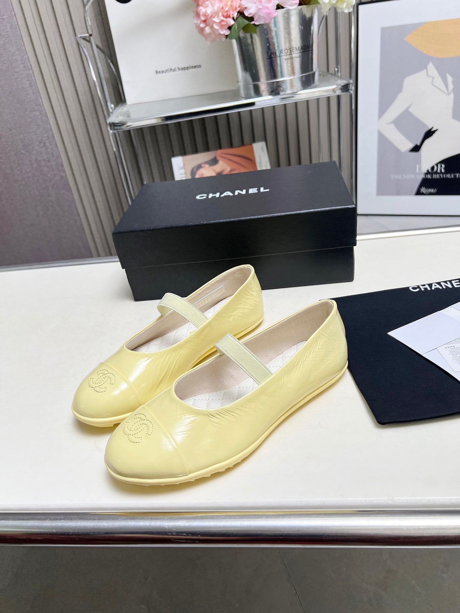 CC 26s Ballet Flat Lemon Yellow Glossy Sheepskin 684823