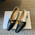 CD 26s Low Heel Pump 30 Black White Cowhide 651159