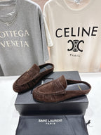 YSL Loafer Cassandre Dark Brown Suede