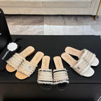 CC 25 Mule Raffia Strass