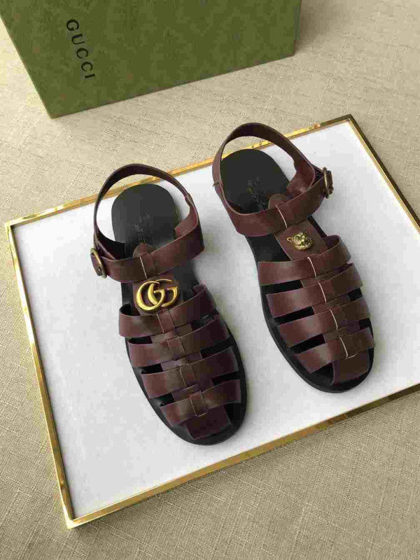 GG Men's Sandals Rubby Red Cowhide 743282