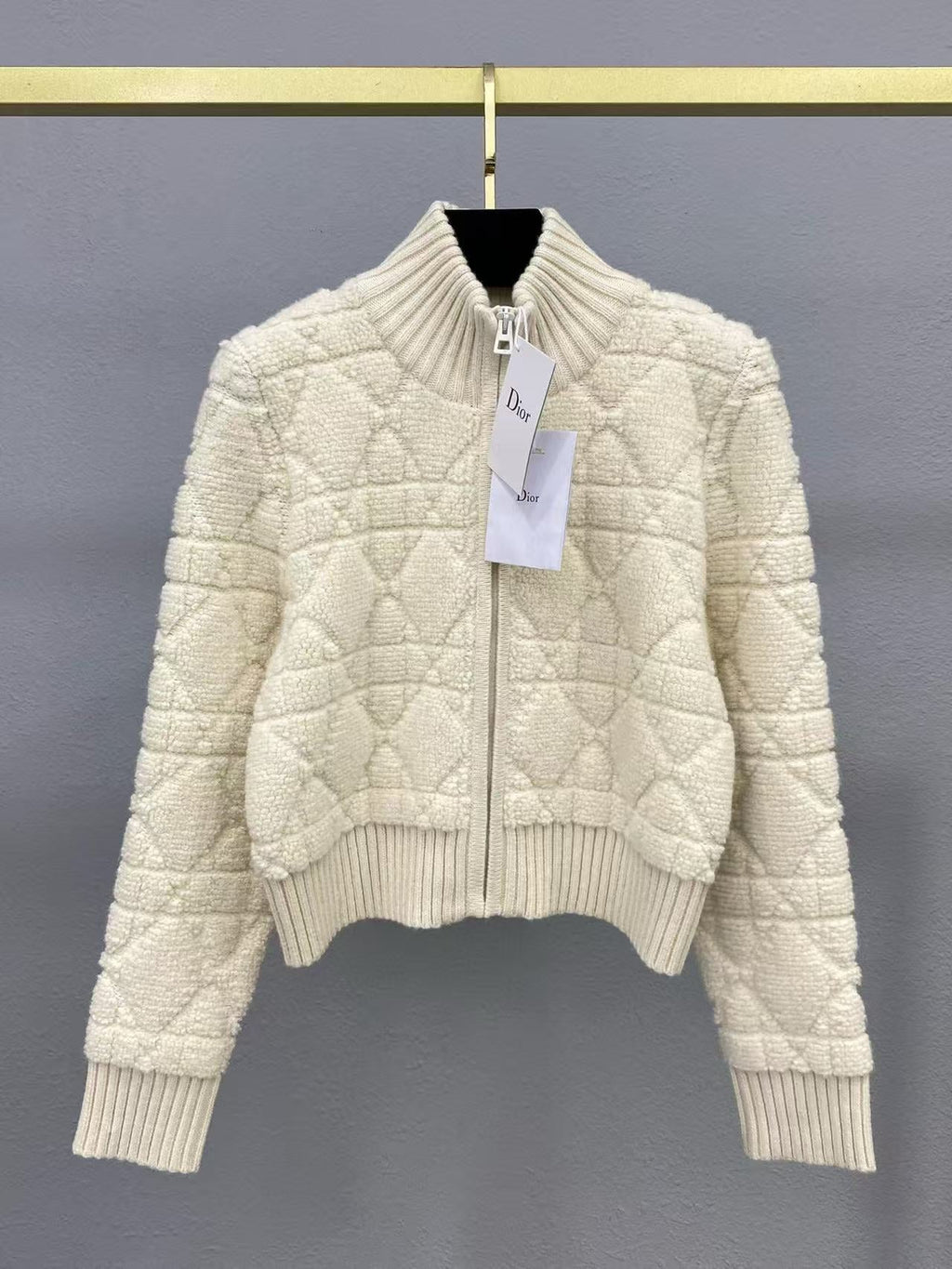 CD Macrocannage Zipped Cardigan