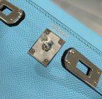 HM KELLY MINI 20 SKY BLUE EPSOM SILVER HARDWARE