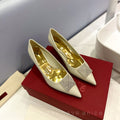 One Stud Diamond Patent White Leather Pump