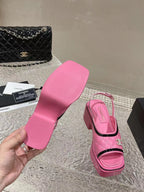cc platform slingback sandal pink calfskin