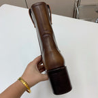 Miu Smoked Leather Booties