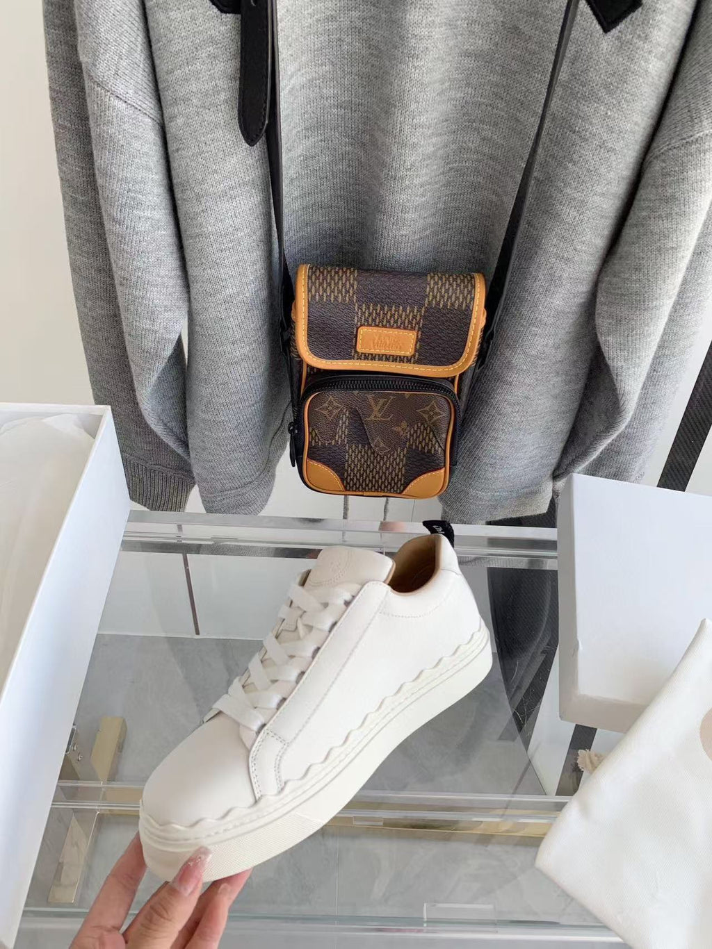 Chloe Lauren Sneaker White Calfskin