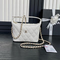 CC 25C Hobo Bag 21.5cm Top Handle White Grained Calfskin