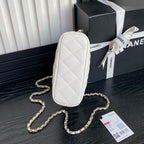 CC 25C Hobo Bag 21.5cm Top Handle White Grained Calfskin